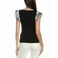 thumbnail image 2 of Elie Tahari womens  Emily Embroidered Top, s, Black, 2 of 3