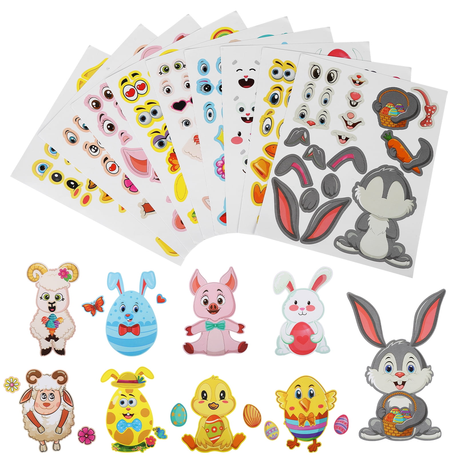 Adeeing Easter Stickers for Kids 36 Sheets Make a Face Stickers Easter