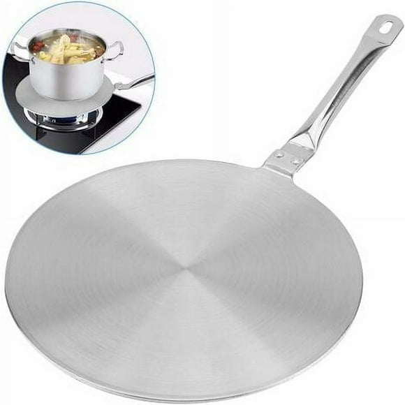 Induction Adapter, Induction Hob Converter Disc, Stainless Steel Heat Diffuser Ring Plate for Induction Hob with Handle