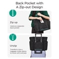 thumbnail image 3 of BAGSMART Crush Tote Bag for Women, 20L Puffer Work Tote with Zipper, Travel Essentials Quilted Nurse Hospital Bag, Black, 3 of 7