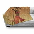 thumbnail image 3 of African Soft Flannel Fleece Throw Blanket, Vintage Art Girl in Ceremony Traditional Fashion Image, Cozy Plush for Indoor and Outdoor Use, 60" x 80", Orange Amber, by Ambesonne, 3 of 6