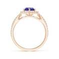 thumbnail image 2 of Angara Natural 0.9 Ct. Tanzanite with Diamond Halo Ring in 14K Rose Gold for Women (Ring Size: 12), 2 of 10