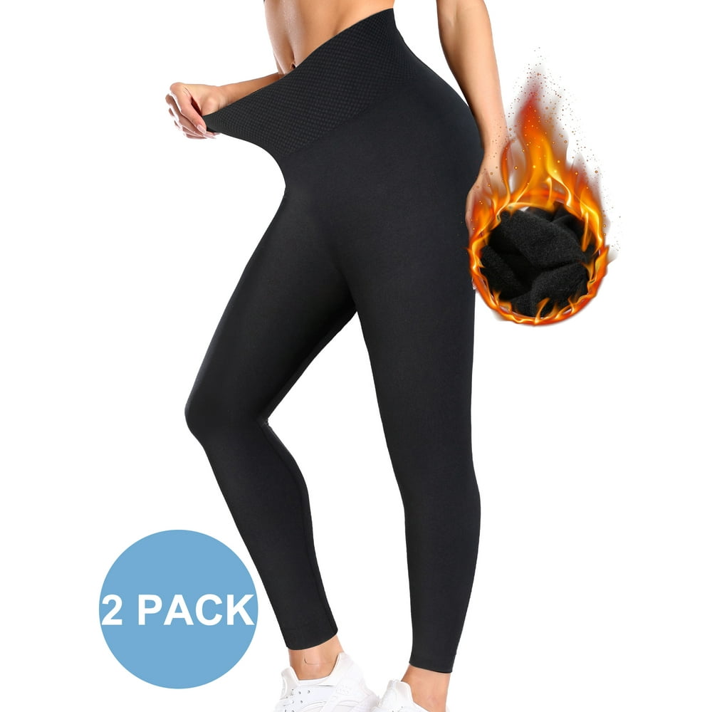 QRIC 2 Pack: Thermal Pants for Women Fleece Lined Leggings Underwear ...