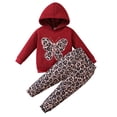 thumbnail image 3 of MuXiKeJi Clothes 4t girls red valentine outfit,Toddler Girl Clothes 2t Cartoon Print Lightweight Pullover Hoodie Sweatshirt and Jogger Sweatpants Clothing Cute 2 Piece Outfits, 3 of 8