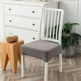 thumbnail image 2 of Chair Seat Covers for Dining Room Set of 6, Stretch Jacquard Removable and Washable Chair Covers, Protector Chair Cushion Khaki, 2 of 9