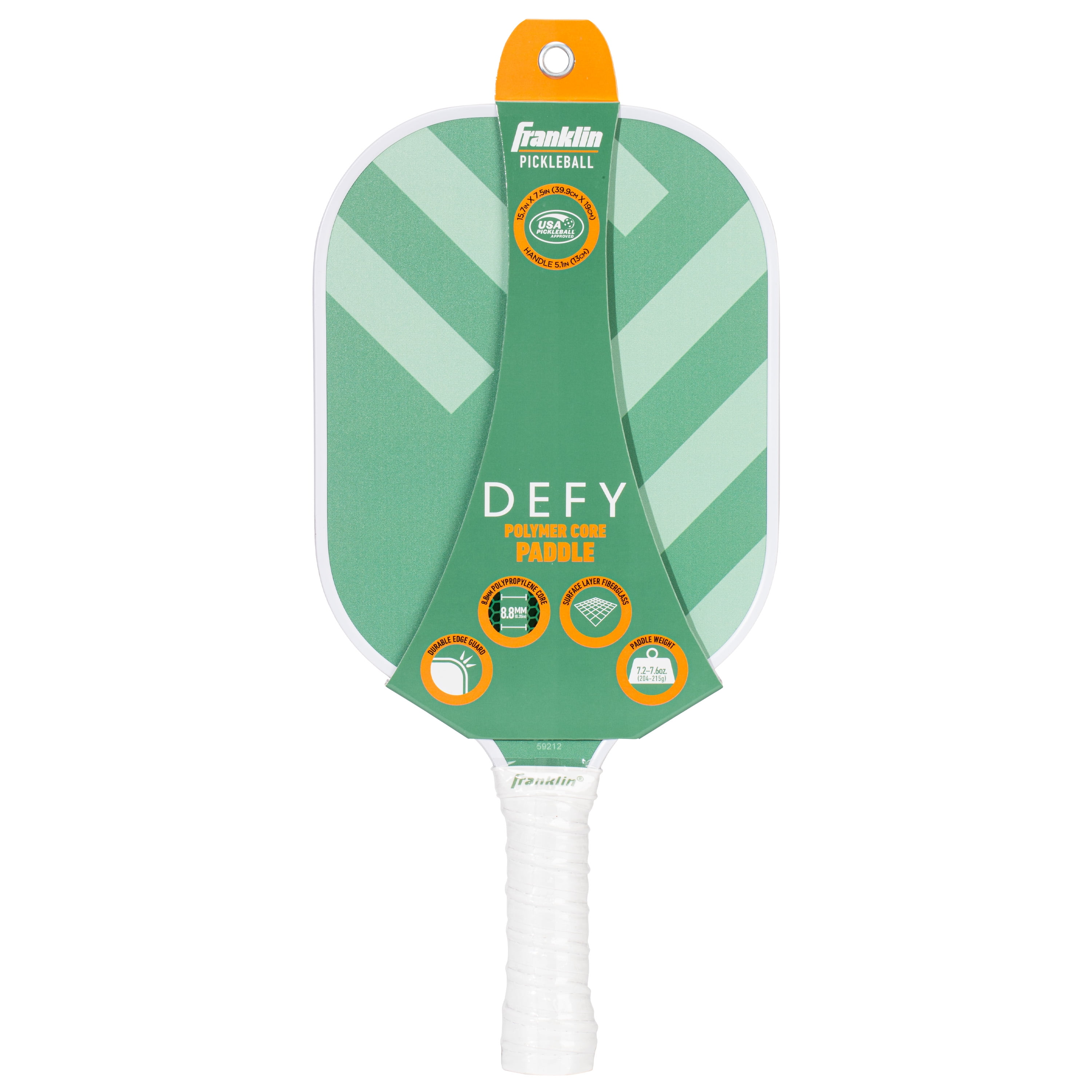 Franklin Sports Pickleball Paddle - 8.8mm Polypropylene Core - DEFY - Official USAP Approved - Green