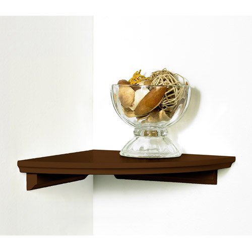 InPlace Shelving 10" Corner Wood Wall Shelf Kit, Espresso