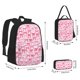 thumbnail image 2 of Easygdp Pink bows Mochila para Niños y Niñas con Set de Caja de Almuerzo y Estuche para Lápices 3 en 1, Mochila Escolar Estampada para Adolescentes, 2 of 7