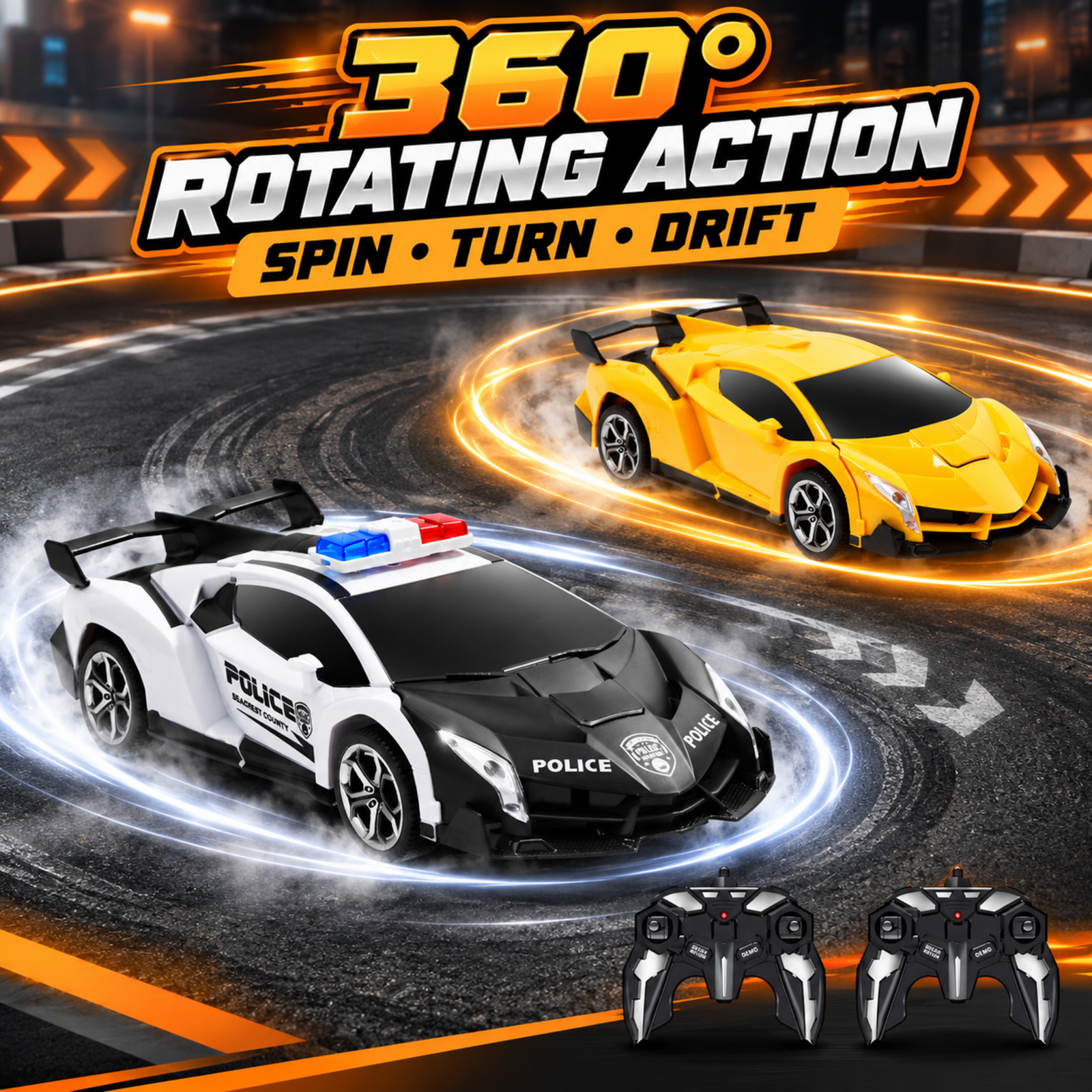 WEFONE 2-Pack Transforming RC Cars with 360° Rotation photo 3