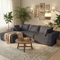 thumbnail image 6 of edx 108" Convertible Sectional Couches Comfy Fluffy 4 Seat Memory Foam Sectional Sofa Upholstered Couches for Living Room Bedroom,No Assembly Required,(Left Facing Chaise)Dark Grey, 6 of 7