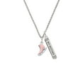 thumbnail image 2 of Delight Jewelry Silvertone 3-D Pink Ice Skate Silvertone Always My Mother Bar Charm Necklace, 23", 2 of 4