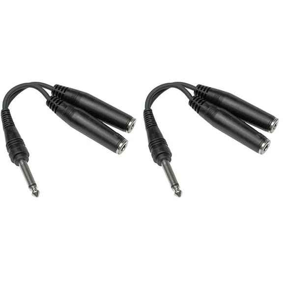 Cable Y Hosa YPP111 1/4 TS a Dual 1/4 TSF (paquete de 2)