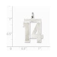 thumbnail image 2 of 21mm Sterling Silver Large Satin Pendant Number 14 - 1.2 Grams, 2 of 2