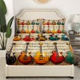 thumbnail image 3 of Erosebridal Ensemble de Draps Guitare Coloré Simple, Ensembles de Literie Partition Vintage Taille Simple, Déco Musique Pop, 3 of 7