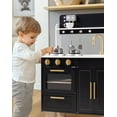 thumbnail image 6 of ROBUD Play Kitchen, Wooden Kids Playset Marble-Style Pretend Play with Realistic Stove, Oven & Sink for Kids Ages 3+, 6 of 9