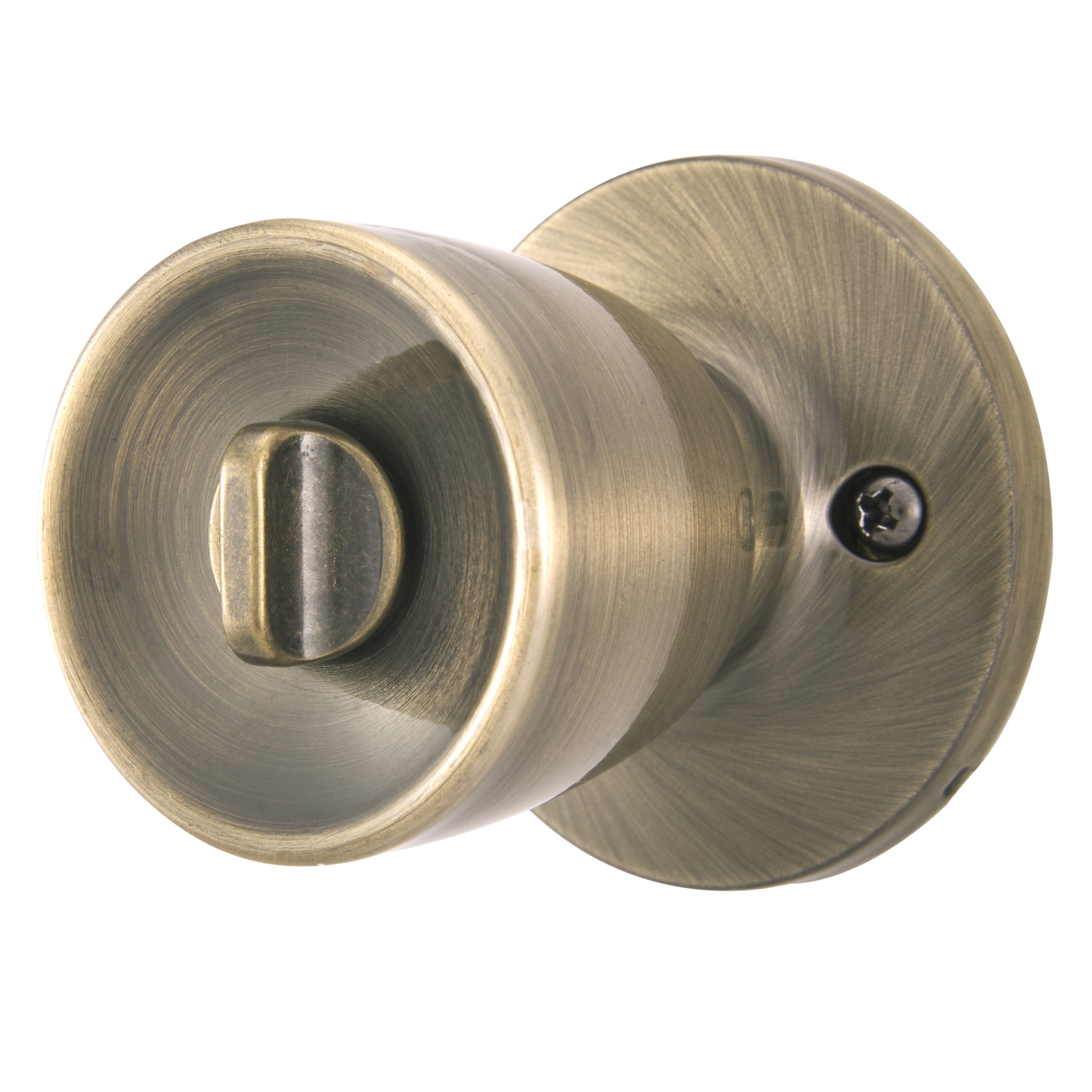Brinks Interior Locking Privacy Classic Bell Style Doorknob, Antique Brass Finish