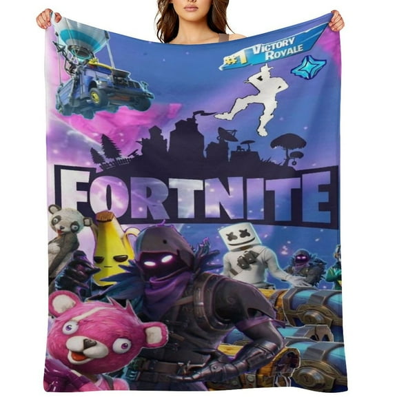 Fortnite flannel blanket throw Plush Throw Blanket - Measures - Kids Super Soft Fleece Creeper Battle Bedding