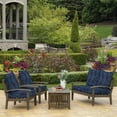 thumbnail image 5 of ARDEN Outdoor Foam Deep Seat Cushion Set, 22x24, Premium High-Density Foam, Never Flattens, Weather-Proof for Patio Chair Sofa Couch, Sapphire Liberty Mosaic, 5 of 10