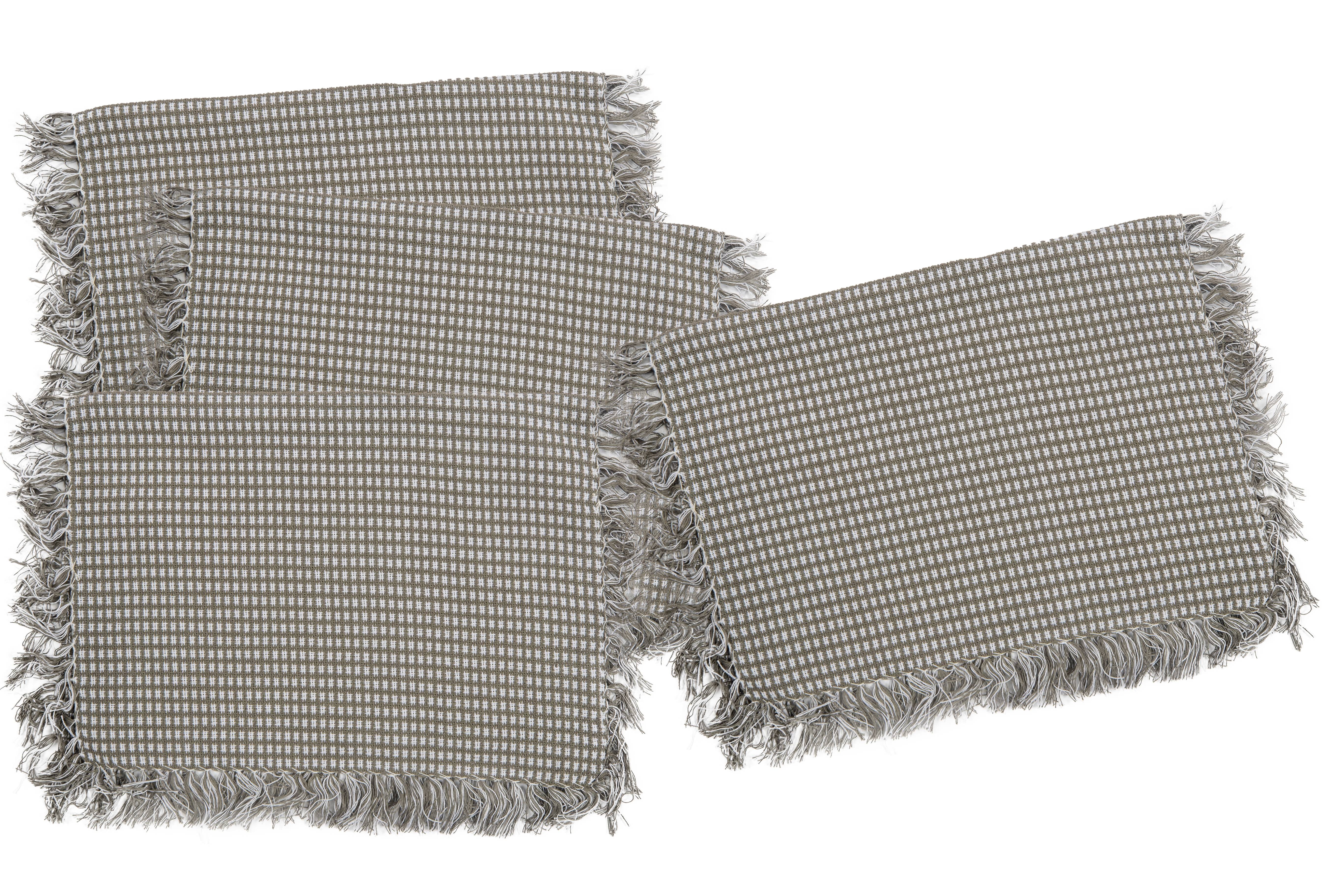 Homespun Grey 100% Cotton Placemat 13"x19" (Set of 4)