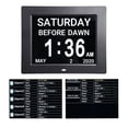 thumbnail image 3 of Yescom 8inch Large Digital LCD Day Clock 8 Alarm Dimmable Calendar for Elderly Dementia Wall Black, 3 of 9