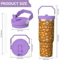 thumbnail image 4 of 30oz Handheld Travel Tumbler with Handle – Double Wall Stainless Steel Insulated Cup, Flip Straw Lid, Leak-Proof & BPA-Free for Hot and Cold Drinks – Durable Coffee & Juice Mug Pink, 4 of 7