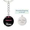 thumbnail image 2 of Dog Mom Keyring Chinook Mama Circle Keychain Stainless Steel Or 18k Gold, 2 of 7