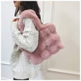 thumbnail image 3 of Nuevos bolsos de hombro esponjosos para mujer, bolso con asa superior para otoño e invierno, bolso de mano de felpa para niñas, bolso con asa versátil para ir al trabajo de Color sólido, 3 of 6