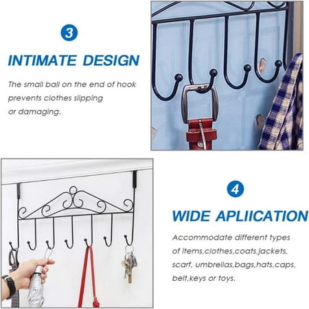 

Xaweyi House Hooks Over The Door Hanger with 7 Hooks Heavy Duty Hooks for Hanging Towels Over The Door Hanger for Hanging - Ideal for Bathroom Kitchen Bedroom and Living Room