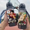 thumbnail image 2 of Botella de agua de plástico creativa con dibujos animados de Anime One Piece Luffy Zoro, personalizada, de gran capacidad, para exteriores, 2 of 5