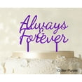 thumbnail image 1 of "Always & Forever Custom Wedding Cake Topper Personalized Glitter Purple Cake Topper Color Option Available 6""-7"" Inches Wide", 1 of 1