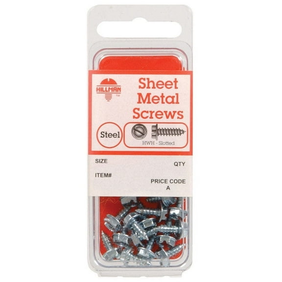 Hillman 5352 0.25 x 1 in. CD4 Slotted Sheet Metal Screws Hex Head - pack of 10