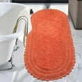 Rust Orange Crochet Reversible Bath Mat Runner 100 Cotton 2x5 ft Long