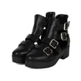thumbnail image 5 of Breckelle BK63 Women Leatherette Buckle Strappy Round Toe Gladiator Platform Bootie, 5 of 5