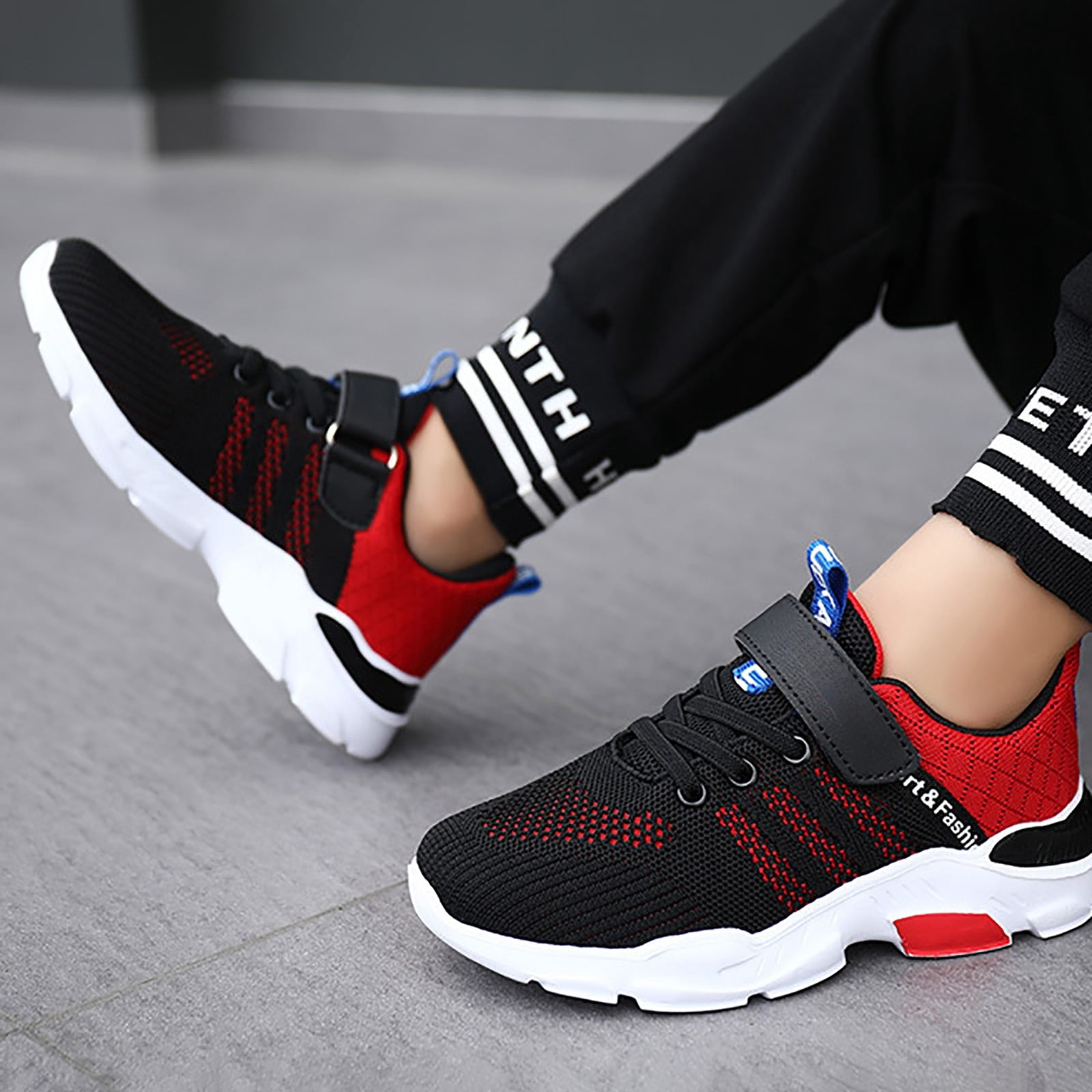 WZEIIOT Toddler Boys Sneakers Breathable Mesh Slip On Sport Shoes Lightweight Indoor Outdoor Training Tennis Running Active Play Athletic Shoes Us Size:11.5