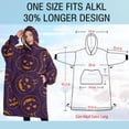 thumbnail image 4 of Oversized Wearable Blanket Hoodie,Hand Drawn Halloween Pumpkin Pattern Sherpa Blanket Hoodie with Super Pockets,Super Warm Fuzzy Pullover for Women & Men, 4 of 6