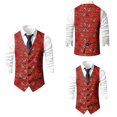 thumbnail image 2 of Mens Halloween Christmas Suit Vest Holiday Themed Lightweight Vest Red2 XXXXL, 2 of 5