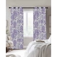 thumbnail image 3 of Purple Flowers Blackout Curtains 84 Inches Long for Bedroom, Botanical Floral Vintage Wildflower Thermal Insulated Room Darkening Black Out Window Curtain Panels Grommet Drapes for Living Room, 3 of 8