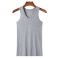 thumbnail image 5 of SSAAVKUY Savings Men's Sports Tank Tops Undershirts (Pack of 3) - Soft Cotton Blend, Sleeveless Tag Less A-Shirt Crew Neck - Comfortable Fit Beige 12, 5 of 6