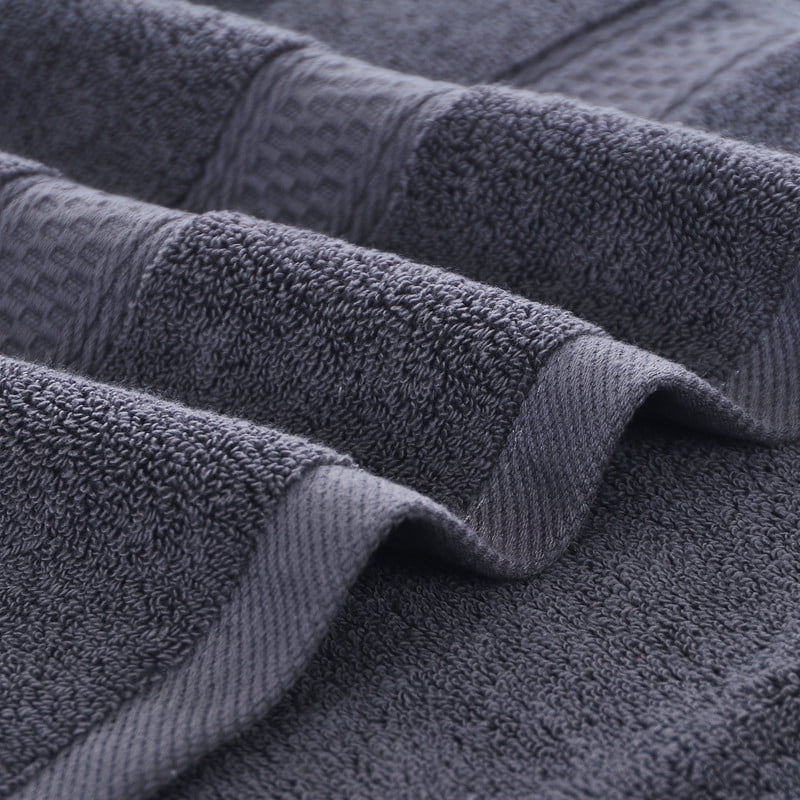 JML Dark Gray Bath Towel Set of 8 Pieces - Cotton Blend Highly Absorbent Towels for Bathroom, 2 Soft Bath Towels, 2 Hand Towels, 4 Washcloths