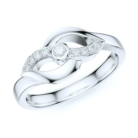 Sterling Silver Fancy Wave Kissing Lips Infinity Fashion Simulated Diamond Promise Ring Engagement Ring (6)