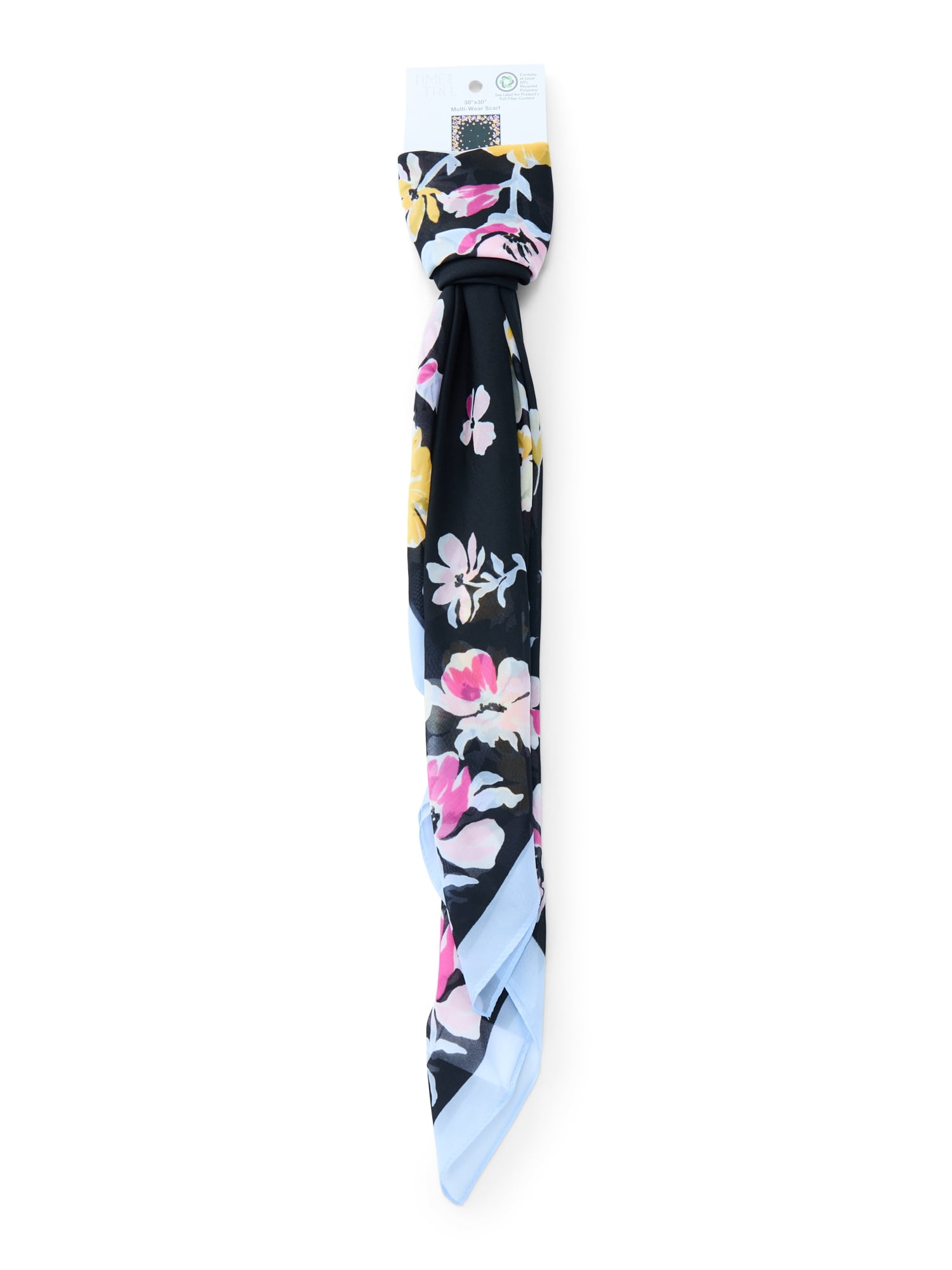 Time and Tru Women's Floral Print Square Scarf