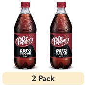 (2 pack) Dr Pepper Zero Sugar Soda Pop, 20 fl oz, Bottle