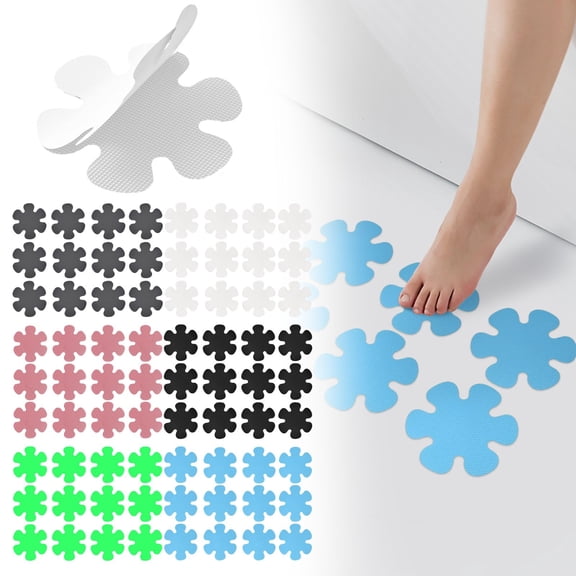 SeekLGT 12 PC Luminous Green Non Slip Bathtub Stickers 3.14 Inch, Glow PEVA Shower Safety Decals, Self Adhesive Flower Bath Treads for Bathroom Floors and Tubs