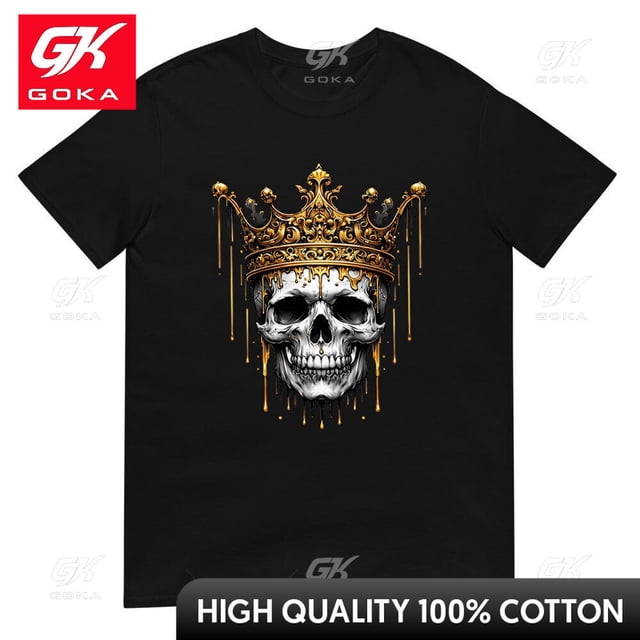 Camisetas con estampado Golden Skull King para hombre ropa nueva en camisetas y camisetas de algodón para mujer Camiseta estampada Y2K ropa bonita y divertida