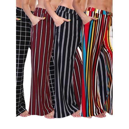 Angelina Mid-rise Palazzo Pants with Pockets (4-Pack)