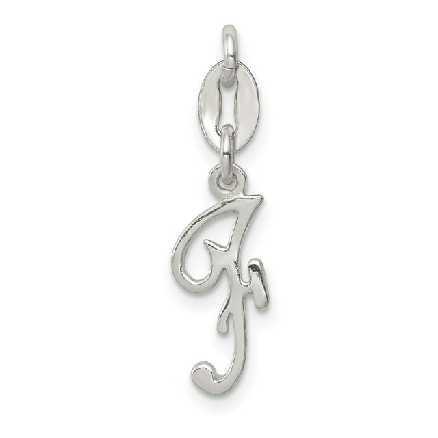 Collier Pendentif Breloque Monogramme Initiale Lettre F en Argent Sterling 925