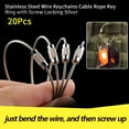 thumbnail image 2 of Sonew 20Pcs/Bag Stainless Steel Wire Keychains Cable Rope Key Ring with Screw Locking Silver,Wire Keychains, Cable Key Ring, 2 of 7