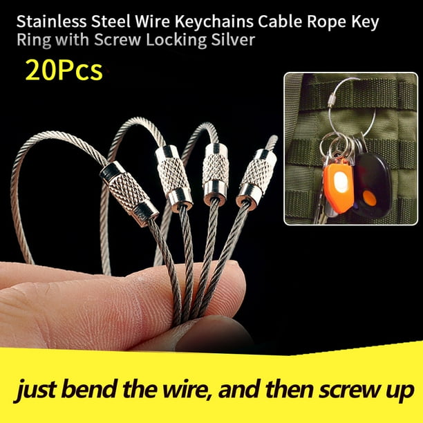 Cable key ring shop with screw lock