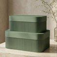 thumbnail image 1 of Set de 2 cajas decorativas de almacenamiento acanaladas ZICOTO, 1 of 8