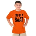thumbnail image 5 of On A Boat Fishing Cruise Ship Angler Crewneck T Shirts Boy Girl Teen Brisco Brands XS, 5 of 6